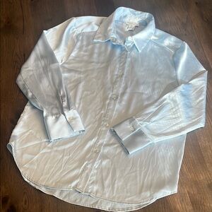 Rachel Zoe Women's Button Up Blouse Light Blue Lg